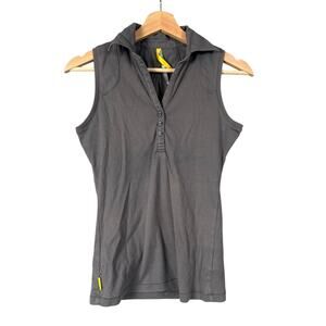 Lole Cross Court Polo Tank In Gray Women's Size Small
